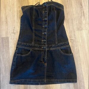 Vintage Americana Blues Mini Denim Dress